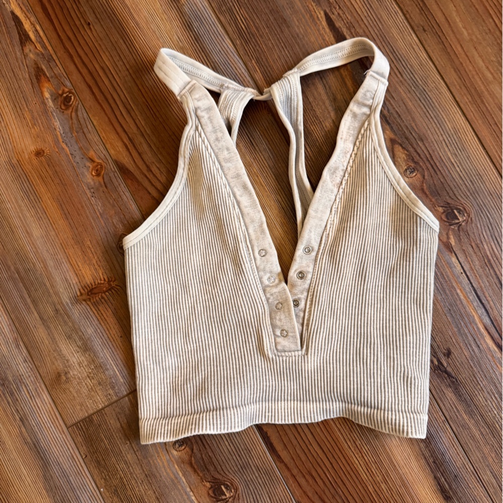 Free people - XS/S - Beige Ribbed Halter Top